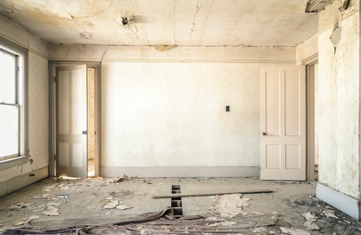 Waste disposal crew managing a cleanout project in White Oak